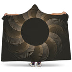 Halftone Dot Sun Print Hooded Blanket