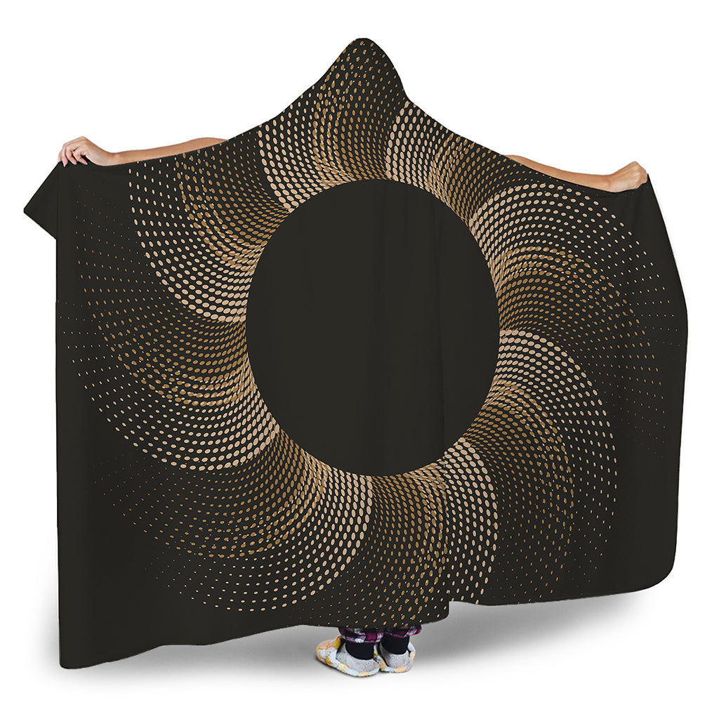 Halftone Dot Sun Print Hooded Blanket