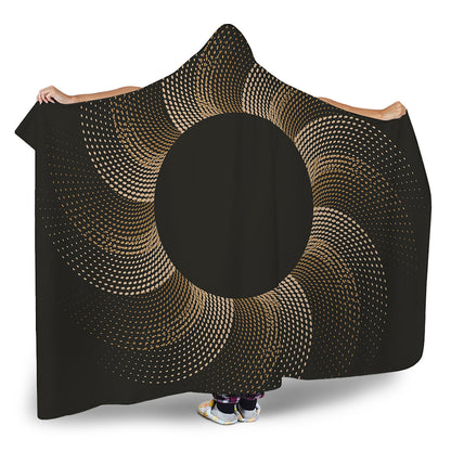 Halftone Dot Sun Print Hooded Blanket