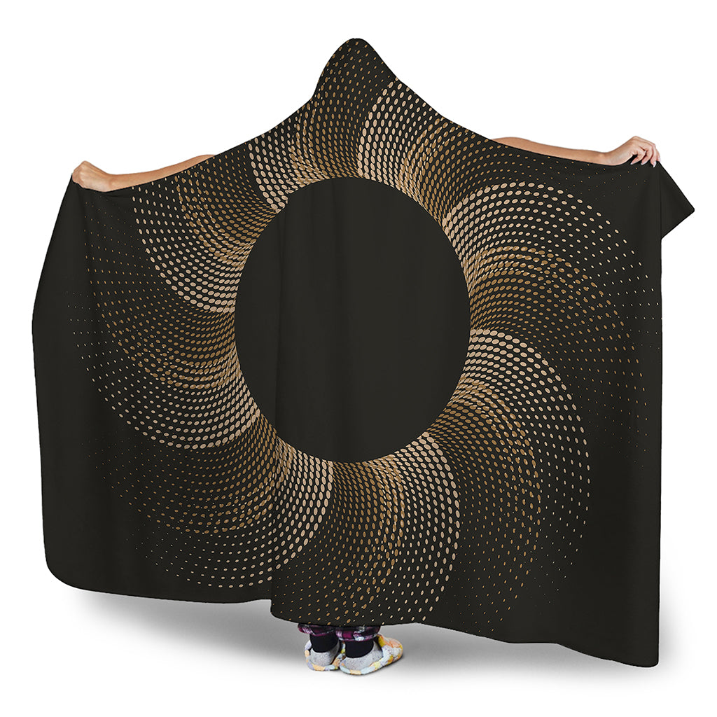 Halftone Dot Sun Print Hooded Blanket