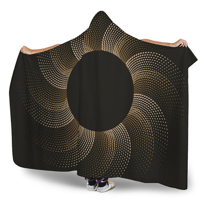 Halftone Dot Sun Print Hooded Blanket