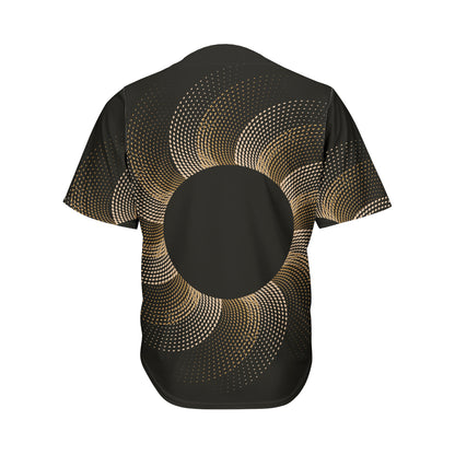 Halftone Dot Sun Print Men's Baseball Jersey