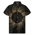Halftone Dot Sun Print Men's Short Sleeve Shirt