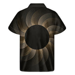 Halftone Dot Sun Print Men's Short Sleeve Shirt