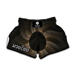 Halftone Dot Sun Print Muay Thai Boxing Shorts