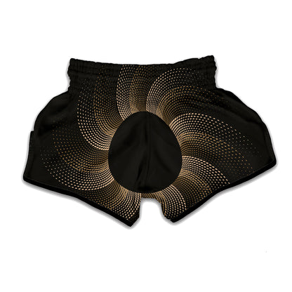 Halftone Dot Sun Print Muay Thai Boxing Shorts