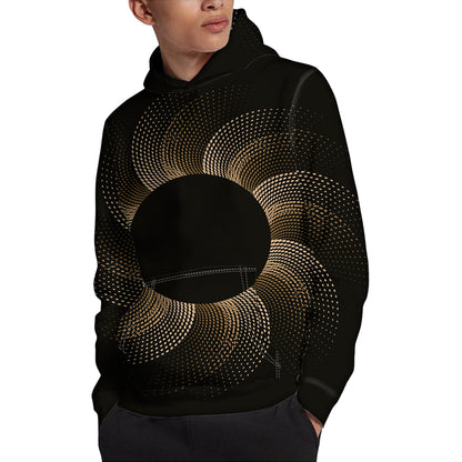Halftone Dot Sun Print Pullover Hoodie