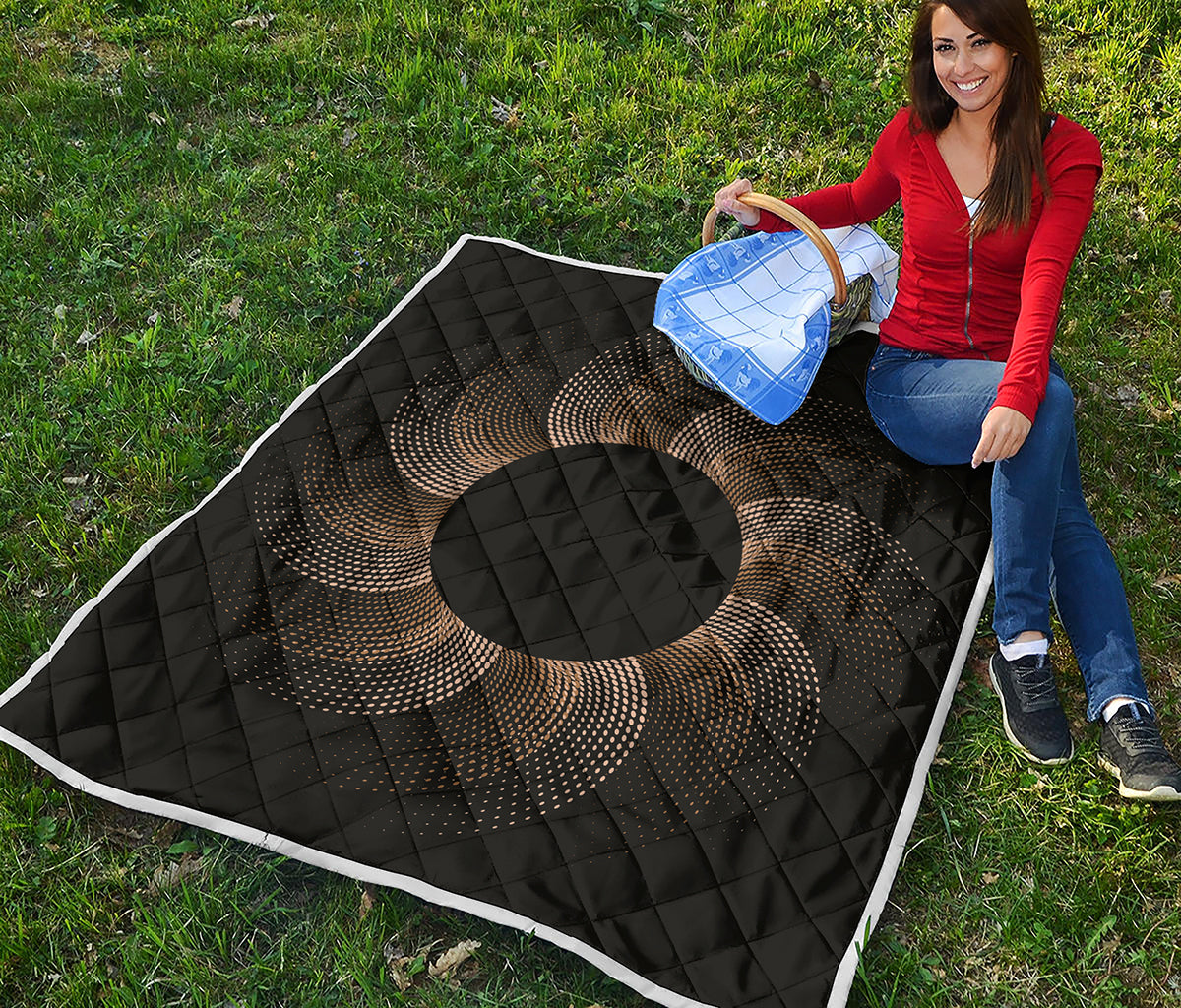 Halftone Dot Sun Print Quilt