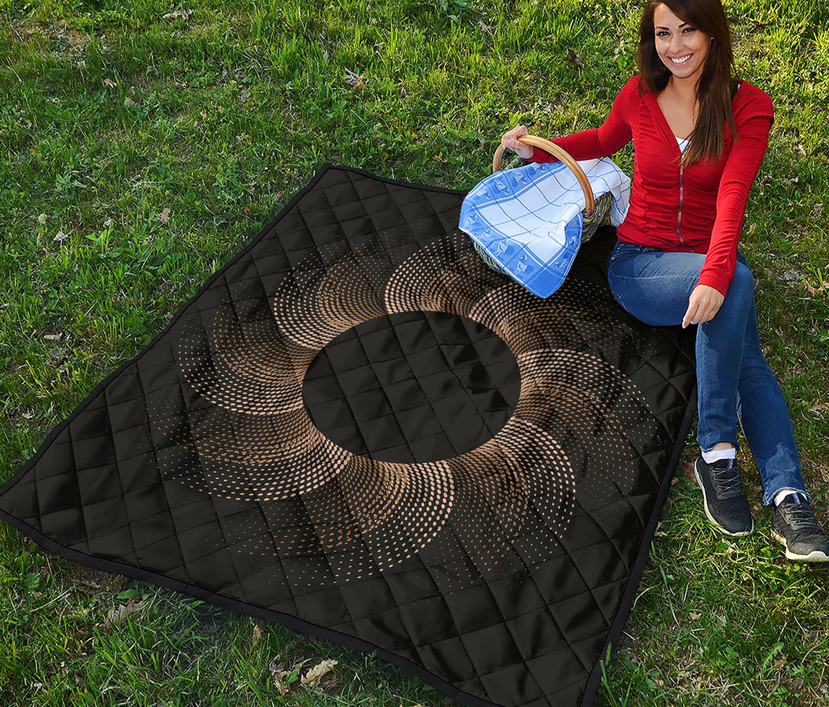 Halftone Dot Sun Print Quilt