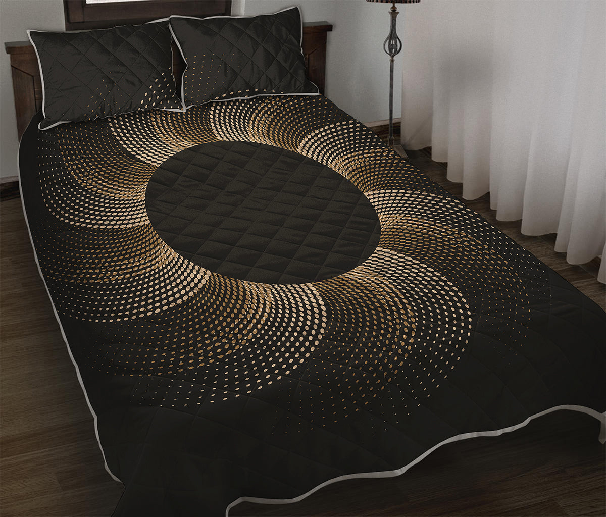Halftone Dot Sun Print Quilt Bed Set