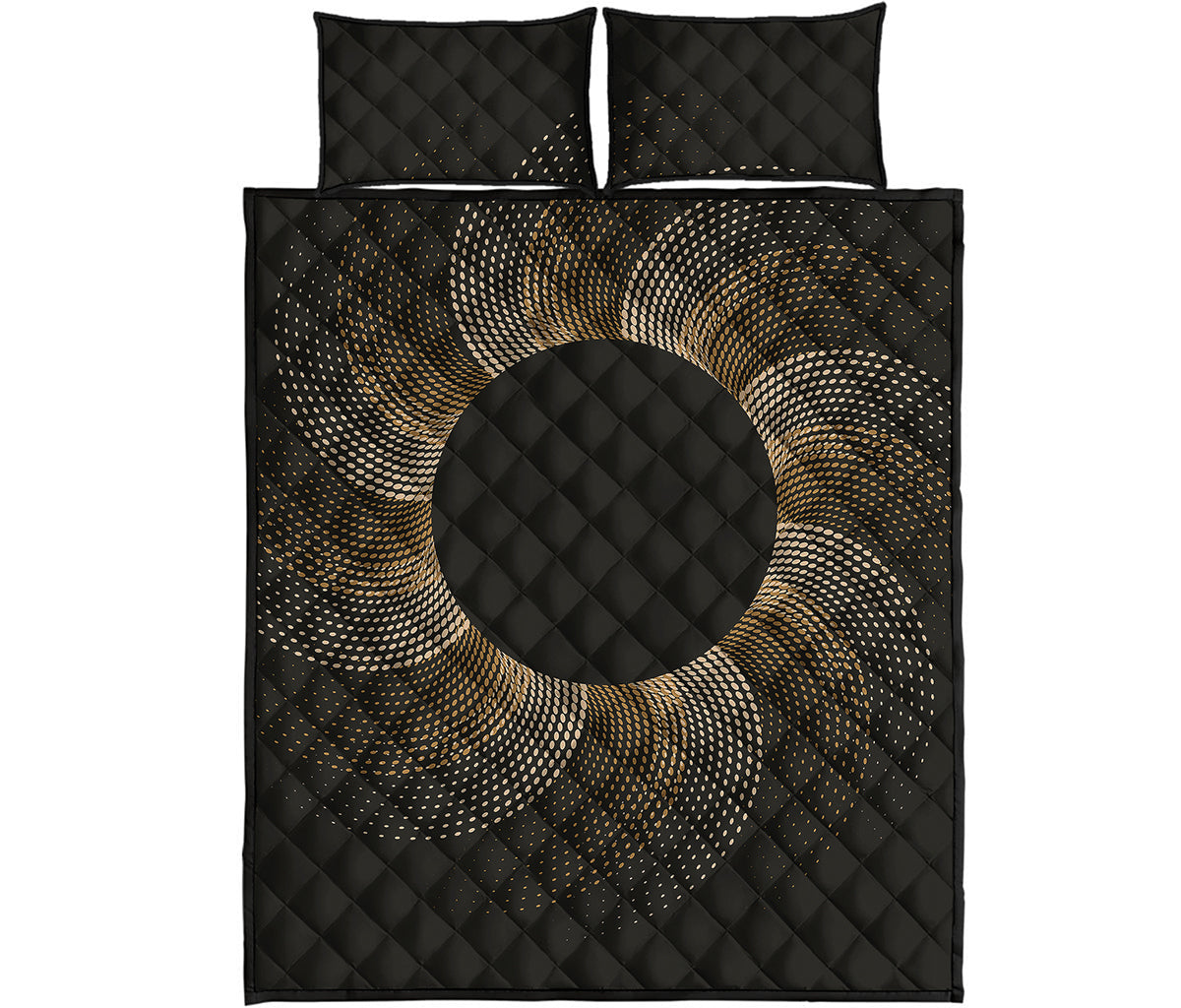 Halftone Dot Sun Print Quilt Bed Set