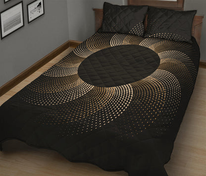 Halftone Dot Sun Print Quilt Bed Set