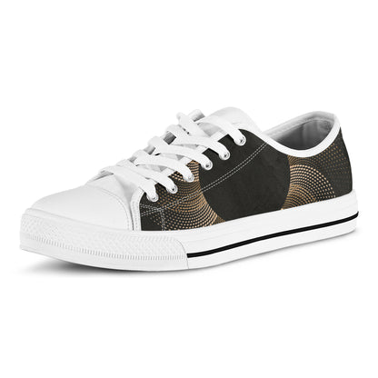 Halftone Dot Sun Print White Low Top Shoes