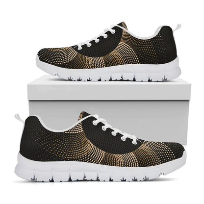 Halftone Dot Sun Print White Sneakers