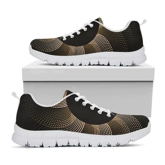 Halftone Dot Sun Print White Sneakers