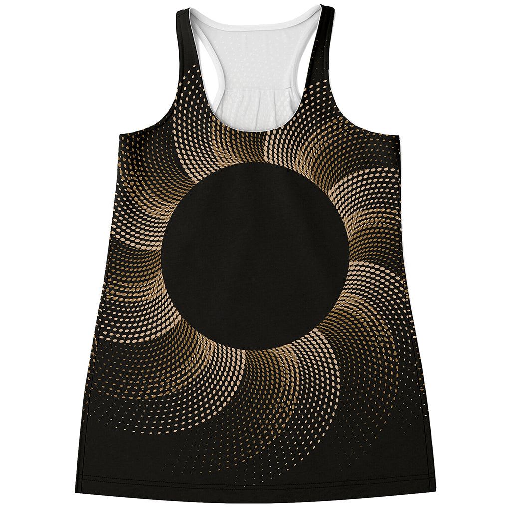 Halftone Dot Sun Print Women's Racerback Tank Top