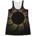 Halftone Dot Sun Print Women's Racerback Tank Top