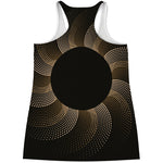 Halftone Dot Sun Print Women's Racerback Tank Top