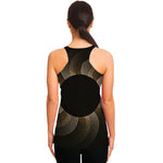 Halftone Dot Sun Print Women's Racerback Tank Top