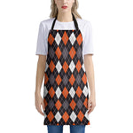 Halloween Argyle Pattern Print Apron