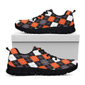 Halloween Argyle Pattern Print Black Running Shoes