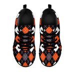Halloween Argyle Pattern Print Black Sneakers