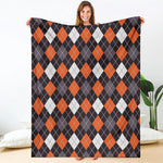 Halloween Argyle Pattern Print Blanket
