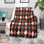 Halloween Argyle Pattern Print Blanket