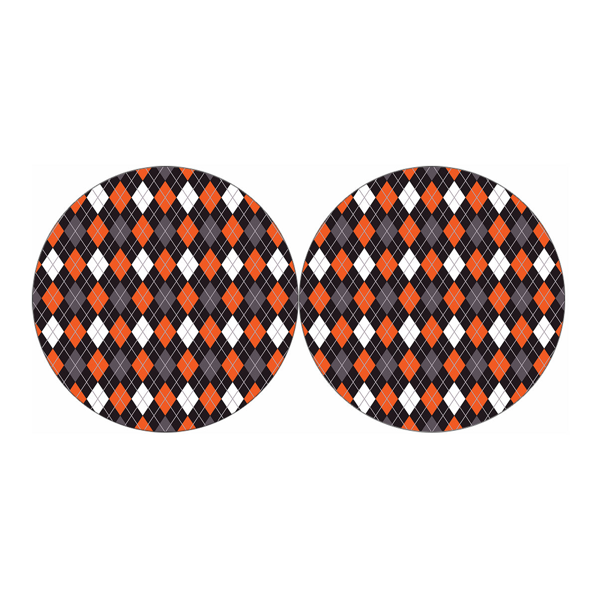 Halloween Argyle Pattern Print Car Coasters