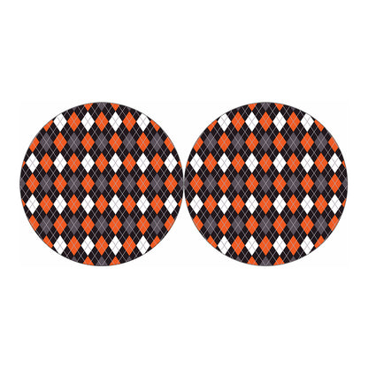 Halloween Argyle Pattern Print Car Coasters
