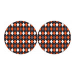 Halloween Argyle Pattern Print Car Coasters