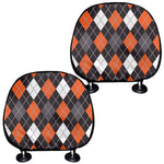 Halloween Argyle Pattern Print Car Headrest Covers