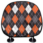 Halloween Argyle Pattern Print Car Headrest Covers