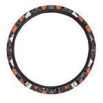 Halloween Argyle Pattern Print Car Steering Wheel Cover