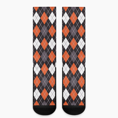 Halloween Argyle Pattern Print Crew Socks
