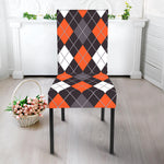 Halloween Argyle Pattern Print Dining Chair Slipcover