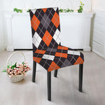 Halloween Argyle Pattern Print Dining Chair Slipcover