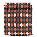 Halloween Argyle Pattern Print Duvet Cover Bedding Set