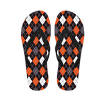 Halloween Argyle Pattern Print Flip Flops