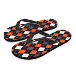 Halloween Argyle Pattern Print Flip Flops