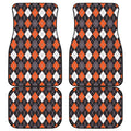 Halloween Argyle Pattern Print Front and Back Car Floor Mats