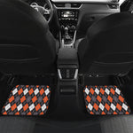 Halloween Argyle Pattern Print Front and Back Car Floor Mats