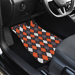 Halloween Argyle Pattern Print Front and Back Car Floor Mats