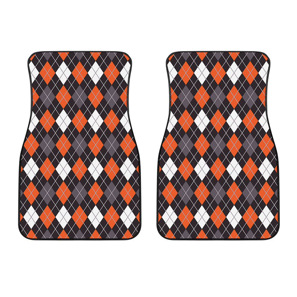 Halloween Argyle Pattern Print Front Car Floor Mats