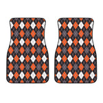 Halloween Argyle Pattern Print Front Car Floor Mats
