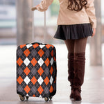 Halloween Argyle Pattern Print Luggage Cover