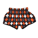 Halloween Argyle Pattern Print Muay Thai Boxing Shorts