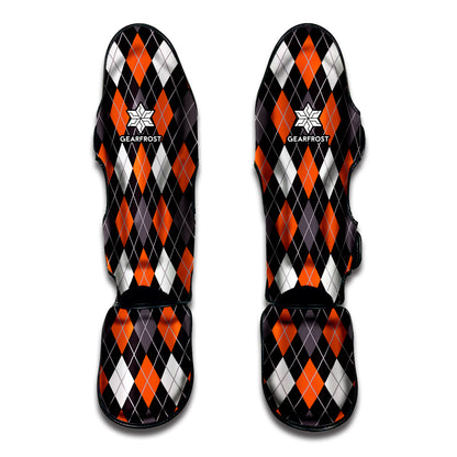 Halloween Argyle Pattern Print Muay Thai Shin Guard