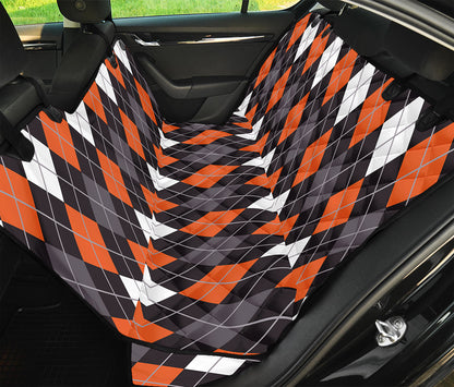 Halloween Argyle Pattern Print Pet Car Back Seat Cover