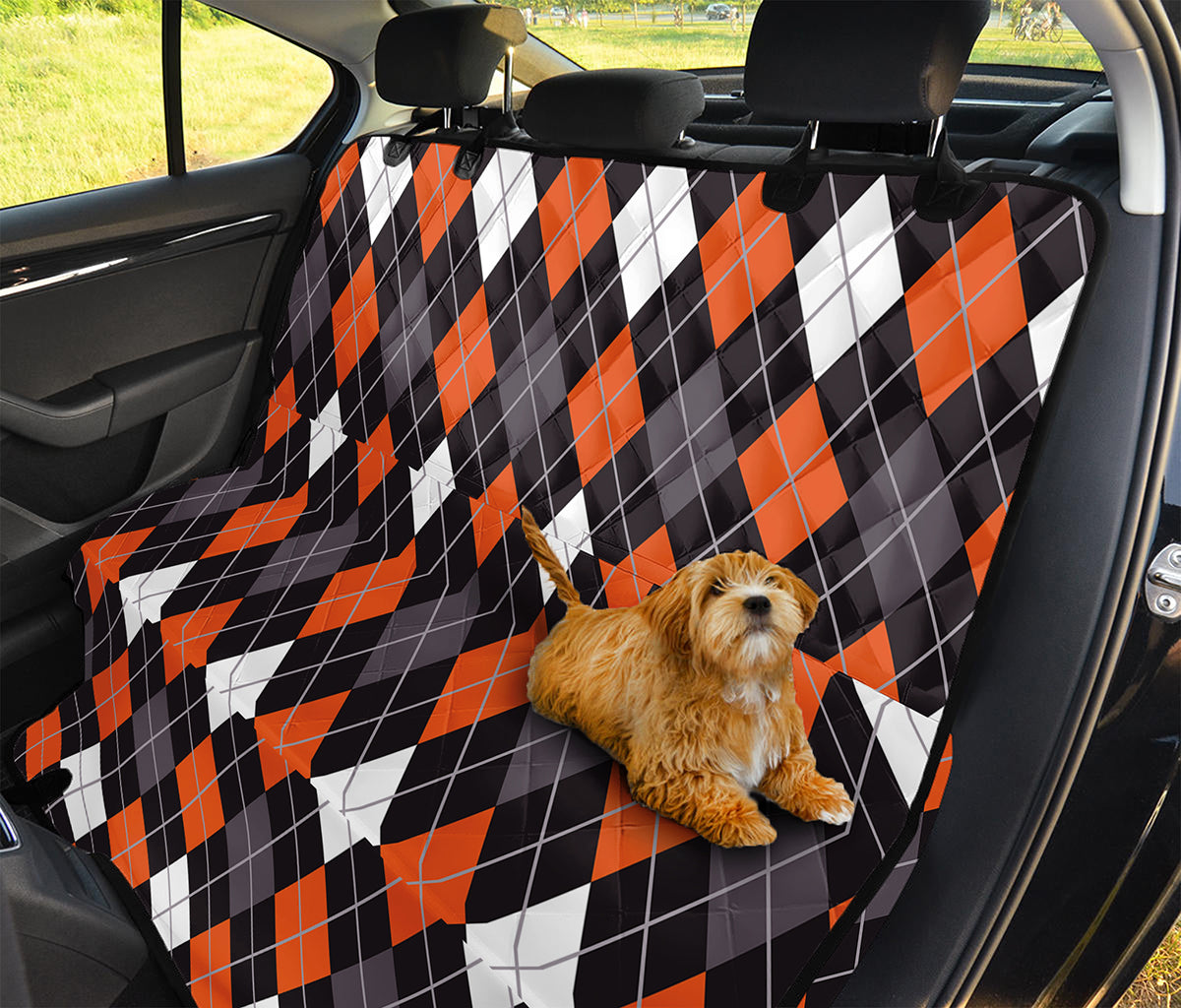 Halloween Argyle Pattern Print Pet Car Back Seat Cover